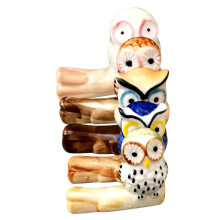 Chemsfabrik Set of 5 Owl Cutlery Holder Rustproof Chopsticks Rest Cute Chopstick Rest Chopstick Holder Cutlery Tray Spoon Rest Ceramic