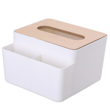 Milieuvriendelijke bamboe tissuebox organizer, multifunctionele tissuebox met deksel voor woonkamer, kantoor, slaapkamer en andere