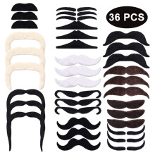 Set di baffi finti autoadesivi per cosplay, adatti a vari stili e perfetti per divertirsi con adolescenti e adulti.