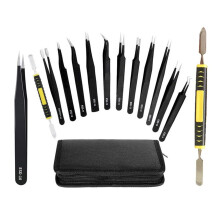 12part antistatic ESD tweezers set for modeling of electronics repair tools