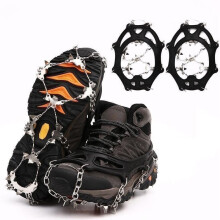 Edelstahl Micro Spike Climbing Irons Ice Snow Grips 1 Pair (Black 24 Tooth, M)