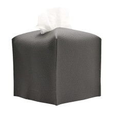 Husă pentru cutie de șervețele cu design pătrat, organizator elegant din piele PU cu curea de jos, pentru decor modern minimalist în casă și