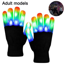 Dans de hele nacht door met onze lichtgevende handschoenen, een innovatieve LED-technologie voor kinderen en volwassenen, verkrijgbaar in meerdere
