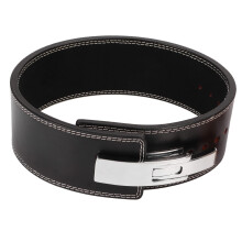 Weightlifting belt, leather waist support belt for men and women, athletic strength training black