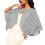 Sheer Chiffon Wedding Shawl Pearls Accent Breathable Sun-Gray 1