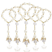 30 Pieces Christening Rosary Acrylic Rosary Beads Mini Rosary for First Communion Christening Party Favours, Acrylic, metal, Pearl