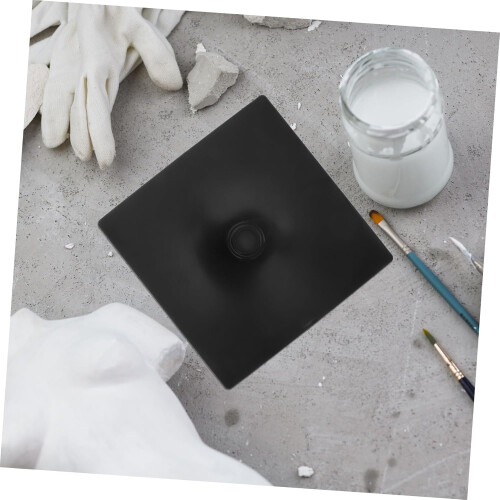 Hand mold base for DIY sculptures Black square plastic base for casting needs Versatile base plate for art projects Making plaster figures 2
