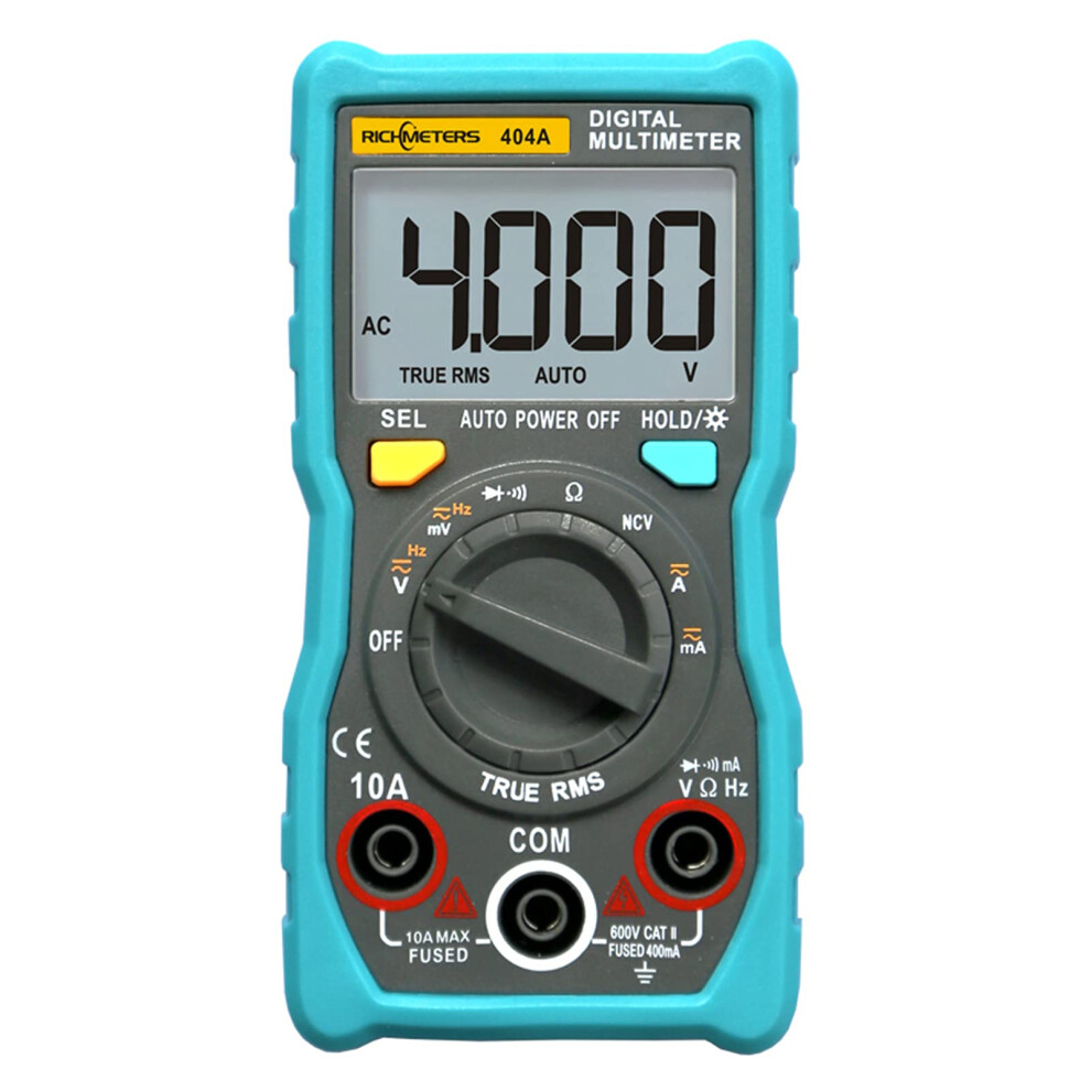 Richmeter 404A Digital Multimeter Car Ranging Ammeter For Voltage Current Measurement With Backlight Torch 9365049107600