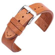 Watch Strap 18mm 20mm 22mm Men Women Retro Stainless Steel Pin Buckle brown 22 mm