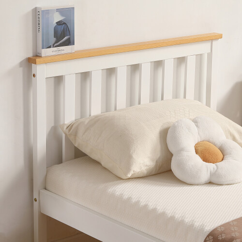 Comfy Living (3ft Single, White) Riga Wooden Bed Frame with Kerri  Mattress 2