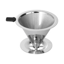 Manual Coffee Brewer for Pour Over Coffee Dripper with Ultra Fine Mesh Stainless Steel Reusable Filter Eco Friendly Coffee Maker Double Layer Filter P