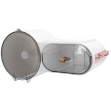 Waterdichte tissuebox voor gebruik in de badkamer, stofbestendige toiletpapierhouder voor wandmontage met transparant venster voor realtime weergave