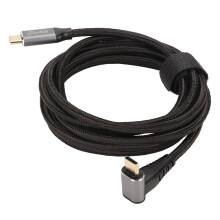 USB C kábel, gyors töltés, adatátvitel, megfordítható kialakítás, nagy teljesítményű, 90 fokos, L alakú, nejlon drót anyag,