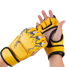 MMA-Kampfhandschuhe mit ergonomisch optimiertem, vorgeformtem Design, atmungsaktivem, schweißableitendem Material an der Handfläche und