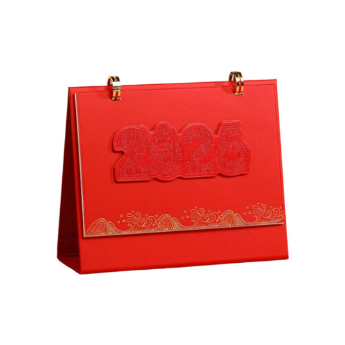 Modern Desk Organizer 2026 Calendar Featuring Tear-Red