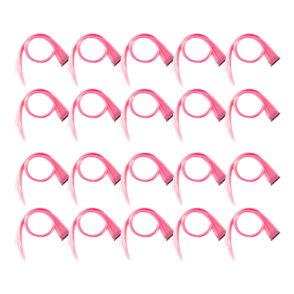 Synthetic Fiber Hair Extensions, Easy To Use 20 Pcs Multi-Color Clip In Hairpieces For Women, Firmly Wired With Metal Clips, Realistic And Natural, Su
