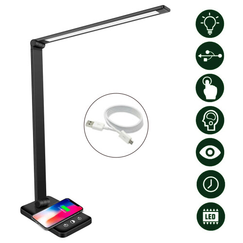 Adjustable Led Desk Lamp With Eye-Protection, 5 Color Modes And Memory Function, Sturdy Base For Reliable Computer Lighting