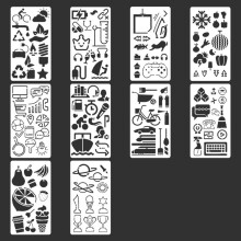 Stencil Set PET Art Template With Intricate Cutouts Art-H