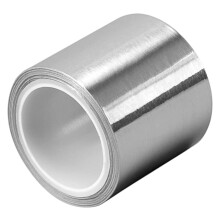 1 piece silver aluminum tape, foil tape, metal tape with selfadhesive backing for pipelines, length: 50 m, thickness: 0.08 mm (5 cm)
