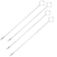 Loop turner hook with latch for fabric tube bands, belts, stripes