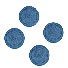 Set of 4 Heat Protective Dining Table Mats 30x30cm Woven-Blue