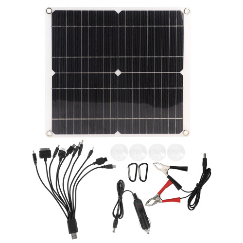 Flexible Solar Panel Kit, 20W 18V Monocrystalline Silicon for Reliable Power Generation, Featuring High Output Efficiency
