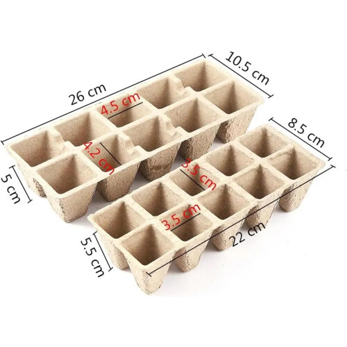 Seed trays 10 Grids peat pots Biodegradable sprouting seedling trays (5pcs Large) 2