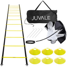 Speed and Agility Training Kit with 6 meter Ladder, Parachute, 6 Cones and Bag