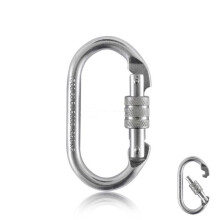 Screw Lock Carabiner Hook, High Quality Stainless Steel Spring Loaded Gate Multipurpose Gear for Outdoor Work Climbing Hammocks and Aerial Yoga