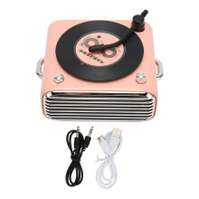 Altavoz Bluetooth de diseño vintage con refuerzo de graves, sonido estéreo, volumen alto, portátil, función de luz nocturna, luces ajustables,