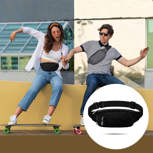 Τσάντα μέσης Fanny Pack, κομψή τσάντα μέσης με ρυθμιζόμενους ιμάντες, αδιάβροχο 2