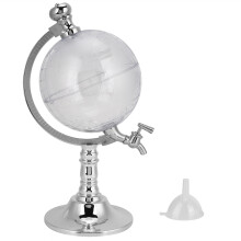 Distributeur de boissons avec robinet, design globe terrestre, grande capacité, récipient de stockage pour bière et vin, facile à utiliser,