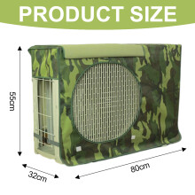 Weerbestendige airconditionerhoes, robuuste roestwerende bescherming met verstelbare banden en zonwerende coating, waterdicht en stofwerend.