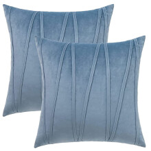 Versatile Decorative Touch, Square Euro Pillows with Hidden Zipper for a Modern Living Room (Pack of 2, Blue)