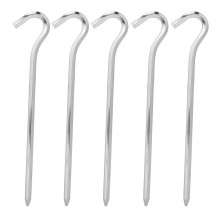 Aluminium Tent Stakes for Secure Anchoring, Tent Pegs with Sharp Tip and Hook Design, Corrosion Resistance Lightweight Ground Spikes, Sturdy and Durab