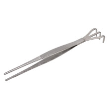 Wurzelrechen mit Pinzette, 3 Zinken, Edelstahl,