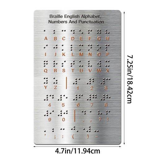 Braille Letter Board with Raised Dots Number and Punctuation 2