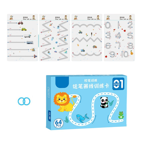 64 Sheets Toddler Handwriting Practice Book Erasable Tracing