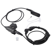 Auriculares con tubo acústico, micrófono de vibración de garganta, auricular táctico PTT para walkie-talkies Motorola Baofeng Kenwood,