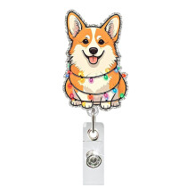 Cartoon Sequins Acrylic Badge Holder Retractable Badge Holder-6