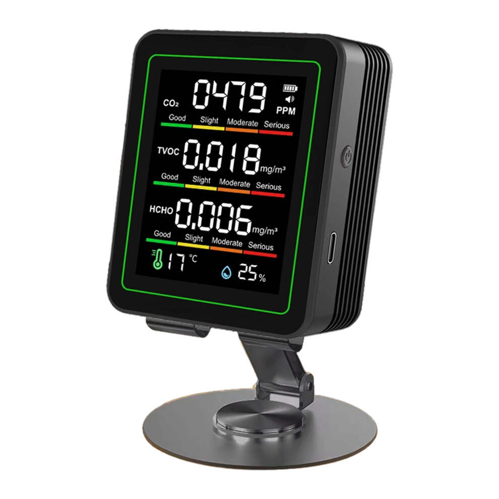 Indoor Air Quality Meter Formaldehyde CO2 TVOC Tester-Black