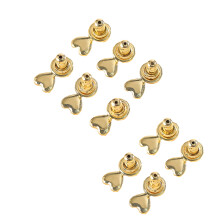 5 Pairs Nonslip Ear Stoppers Heart Design Copper Material-Gold