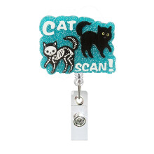 Acrylic Badge Holder with Metal Pocket Clip Retractable-13