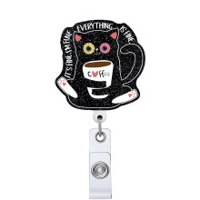 Cartoon Sequins Acrylic Badge Holder Retractable Badge Holder-5