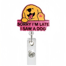 Retractable Badge Holder with Metal Clip Cartoon Acrylic-19