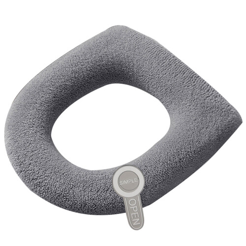 Winter Toilet Seat Cover Convenient Handle-Handle  Dark Grey