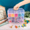 Sorting Boxes, 3Tier Stackable Storage with 30 Compartments, Transparent Plastic Box 3