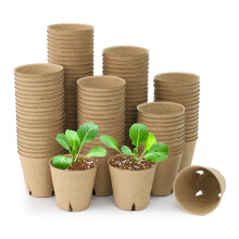 120 packs of 8.9 cm peat pots, biodegradable pots for seedlings with drainage holes, herb seed starter 3.15 inchbiodegradable