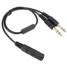 H-GA Helikopter Headset Adapterkabel Convert U174U Naar Dubbele Stekkers PJ055PJ068, Headset Adapter voor Algemene Luchtvaartvliegtuigen met Duurzame