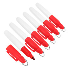 6 pieces golf ball line marker pens with keychain, oilbased for markings to align and identify golf balls